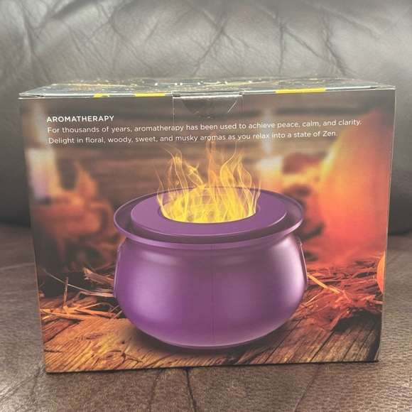 Mahli Flaming Cauldron Aroma Diffuser - Purple with Gold Flame NIB - Picture 7 of 9
